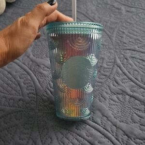 Starbucks Tumbler with Lid and Straw - Rainbow Print